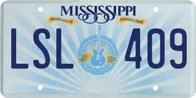MS license plate LSL409