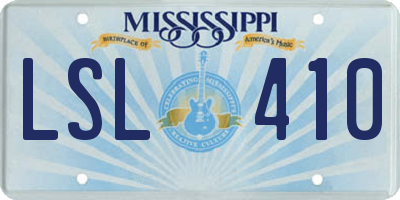 MS license plate LSL410
