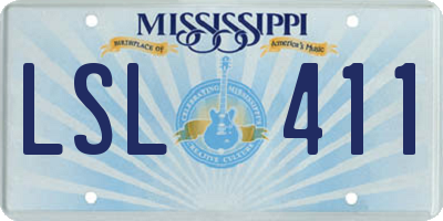 MS license plate LSL411