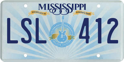 MS license plate LSL412