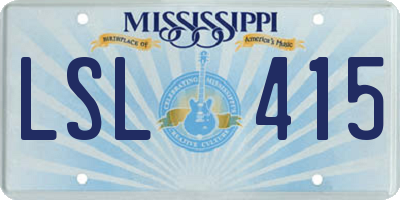 MS license plate LSL415