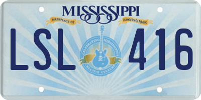 MS license plate LSL416