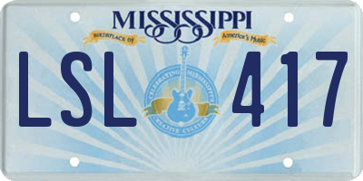 MS license plate LSL417