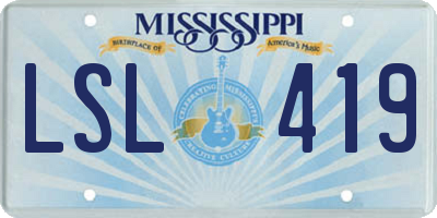 MS license plate LSL419