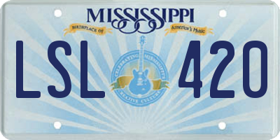 MS license plate LSL420