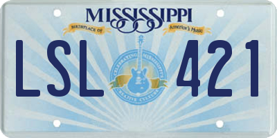 MS license plate LSL421