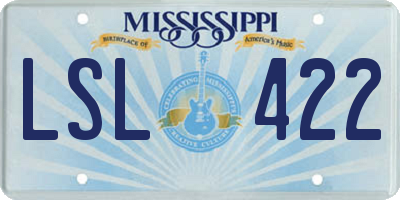 MS license plate LSL422