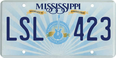 MS license plate LSL423