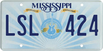 MS license plate LSL424