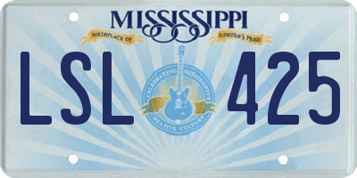 MS license plate LSL425
