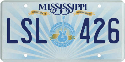 MS license plate LSL426