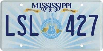 MS license plate LSL427