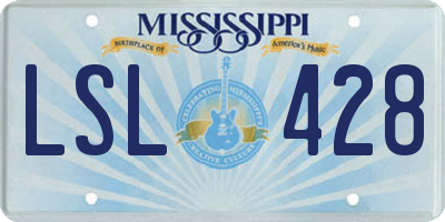 MS license plate LSL428