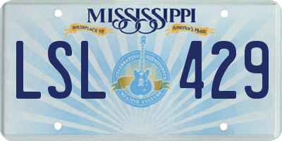 MS license plate LSL429