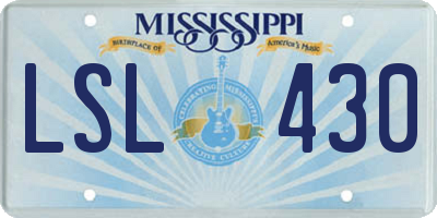 MS license plate LSL430