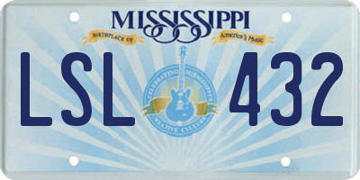 MS license plate LSL432