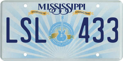 MS license plate LSL433