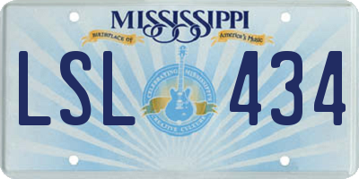 MS license plate LSL434