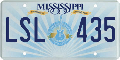 MS license plate LSL435