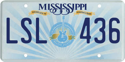 MS license plate LSL436