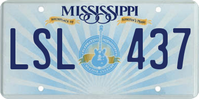 MS license plate LSL437