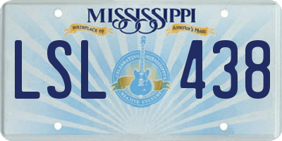 MS license plate LSL438
