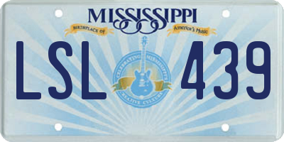 MS license plate LSL439