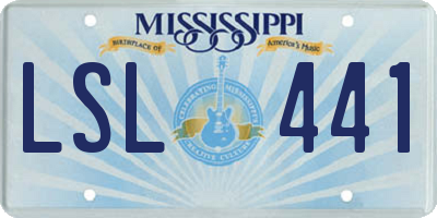 MS license plate LSL441