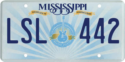 MS license plate LSL442