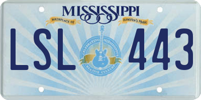 MS license plate LSL443