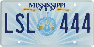 MS license plate LSL444