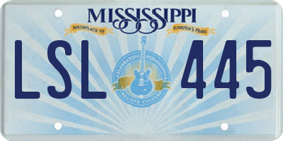 MS license plate LSL445