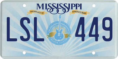 MS license plate LSL449