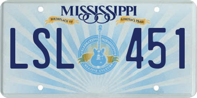 MS license plate LSL451