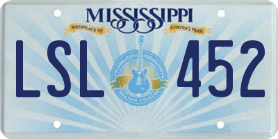 MS license plate LSL452