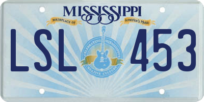 MS license plate LSL453