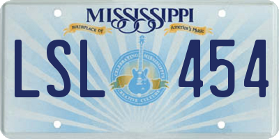 MS license plate LSL454