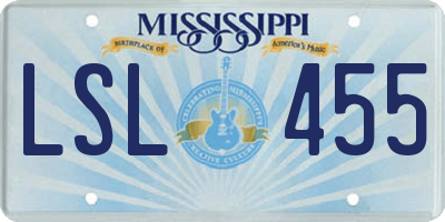 MS license plate LSL455