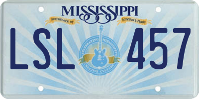 MS license plate LSL457