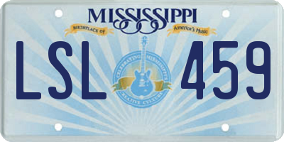 MS license plate LSL459