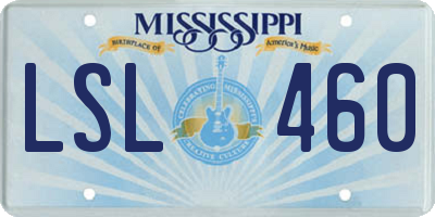 MS license plate LSL460