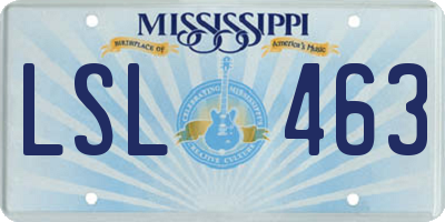 MS license plate LSL463