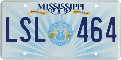 MS license plate LSL464