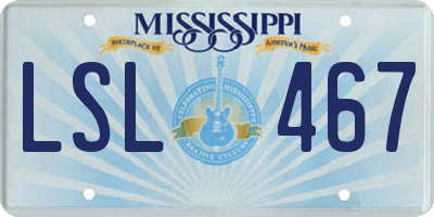 MS license plate LSL467