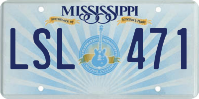MS license plate LSL471