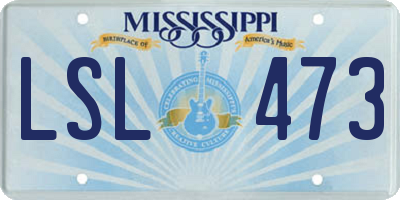 MS license plate LSL473