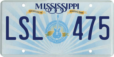 MS license plate LSL475