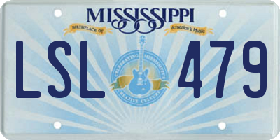 MS license plate LSL479