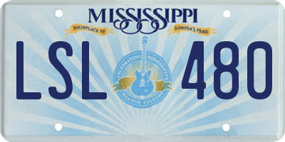 MS license plate LSL480