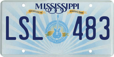 MS license plate LSL483
